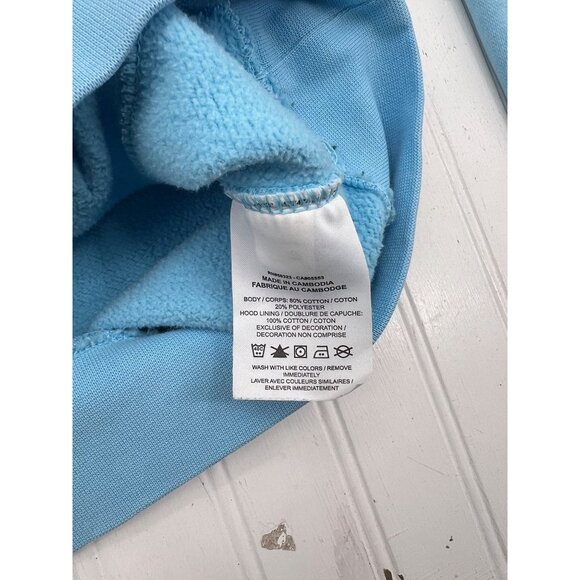 Nike Mens Blue Pullover Hoodie With Multicolor Logos Size S Cotton Blend Drawstr - Picture 3 of 6